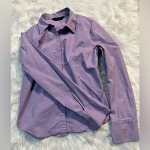 Express Women’s long sleeve dress shirt Stretch Size‎ 13/14 Lilac Snap up